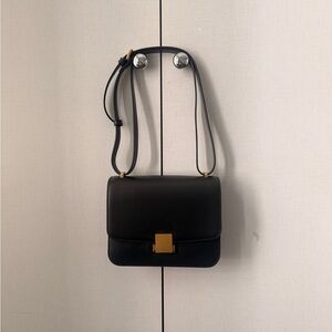 Italian Leather Box Shoulder Bag